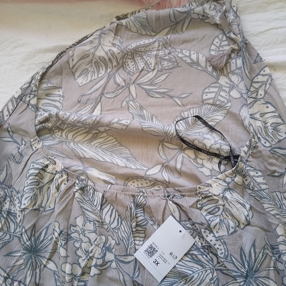 NWT Green and Taupe full length trapeze dress size 3X - Picture 4 of 7